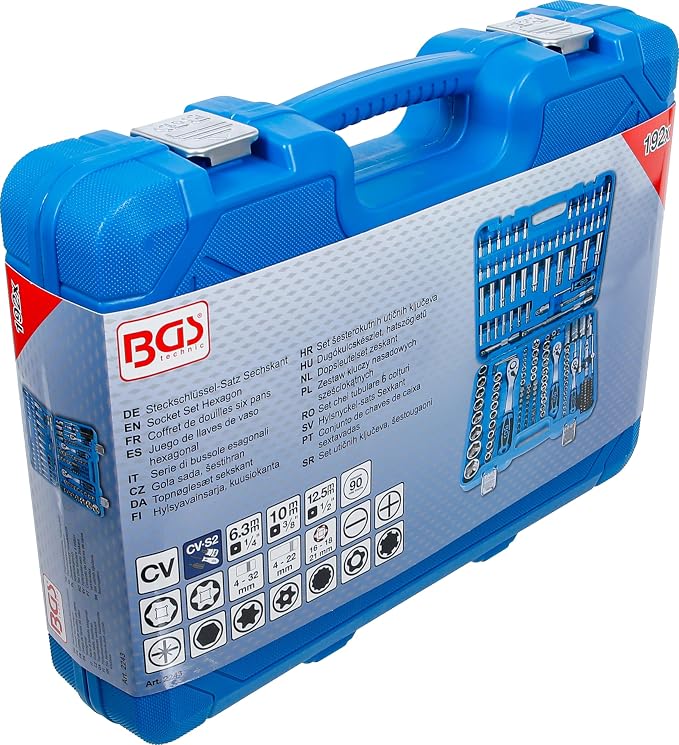 BGS 2243 | Socket Set Hexagon | 6.3 mm (1/4") / 10 mm (3/8") / 12.5 mm (1/2") Drive | 192 pcs.