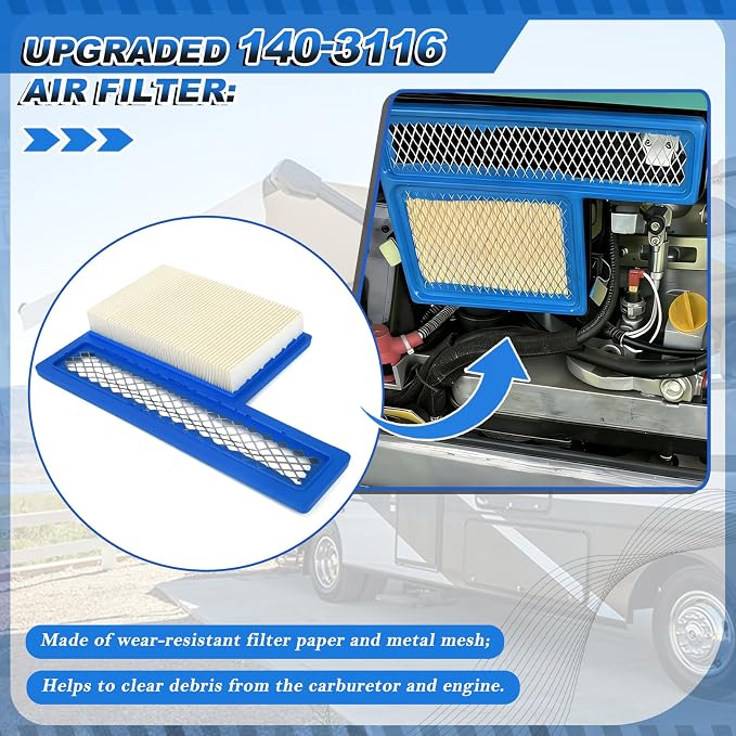 Oil Change Tune Up Kit Includes 122-0836 Oil Filter, 140-3116 Air Filter, 149-2341-01 Fuel Filter, 167-1638 Spark Plug, Fit For Onan RV QG Generators 5500 7000,HGJAA HGJAB HGJAC Maintenance Kit