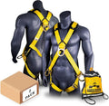KwikSafety - Charlotte, NC - MONSOON Safety Harness [4 HEAVY DUTY D-RINGS] ANSI OSHA Safety Harness Fall Protection Kit