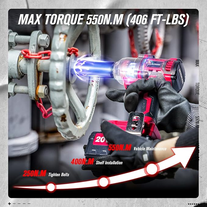 AVID POWER 1/2 Impact Wrench Brushless, 20V Cordless Impact Gun w/ 3 Variable Speeds, Max Torque 370ft-lbs (500N.m), 3.0Ah Li-ion Battery, 4Pcs Impact Sockets, Fast Charger