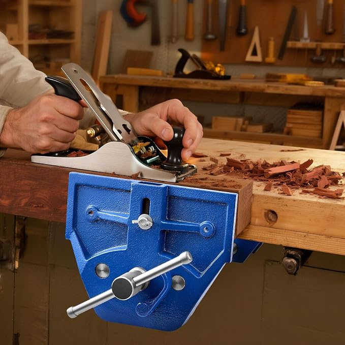 VEVOR Woodworking Vise, 7 Inch Jaw Width, Quick Release Wood Bench Vise, 8 Inch Max Jaw Opening, Heavy-duty Cast Iron Construction, Workbench Vice with Adjustable Front Stop, for Woodworking Drilling