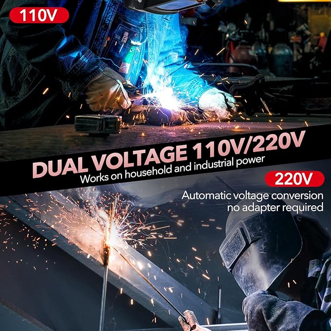 225A Welding Machine 110V/220V Portable Stick Welder with Synergic Control, Small Welder Machine with Hot Start Arc force for Home DIY Handicrafts Maintenance