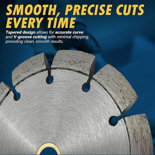 6" Crack Chaser Blade for Cured Concrete, Asphalt Repair or Joint Widen, 0.375" Width, 7/8"-5/8" Non-Threaded Arbor