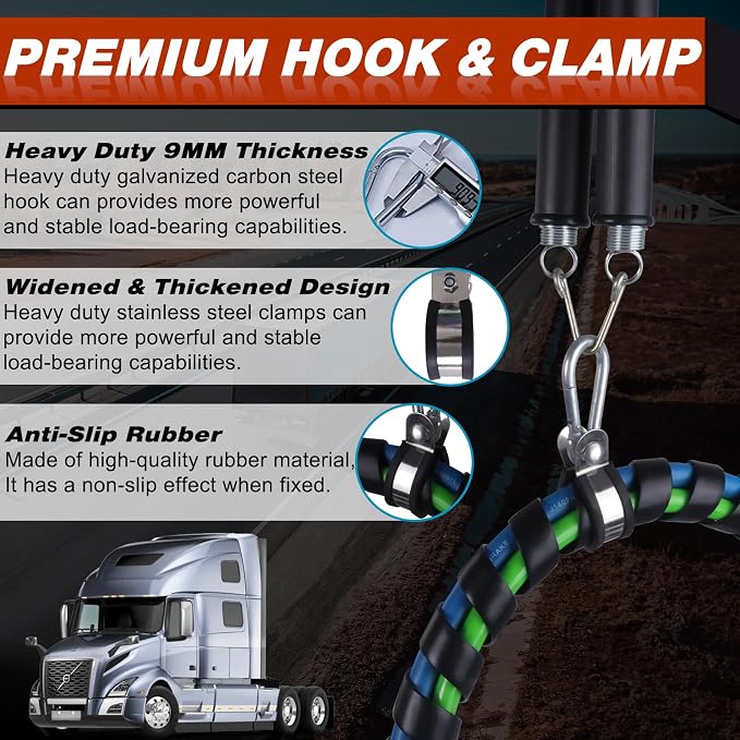 CheeMuii 20" Double Tender Spring Kit with 3-Hole & 3-in-1 Air Hose Holder