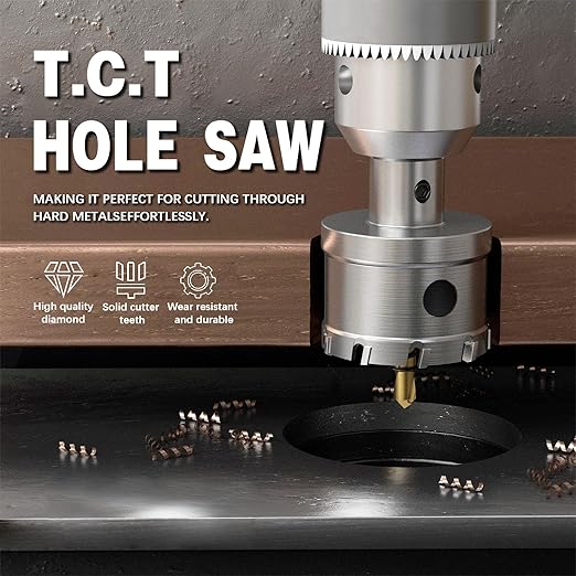 33PCS (1/2'' to 4'') Hole Saw kit for Metal,TCT Carbide Tipped Hole Saw Drill Bit Set for Hard Metal, Stainless Steel, Iron, Aluminum.