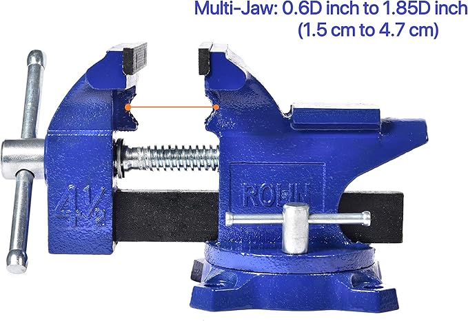 Rolin Vise Bench Vise 4-1/2 Inch With 240 Degree Swivel Base Clamp Tools Home Vises Rotation Base