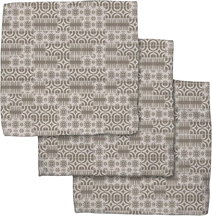 GEOMETRY Kitchen Dish Cloths - Spring & Summer Collection - Premium Dishcloths with Geoweave - Absorbent & Fast Drying Kitchen Towels - Sandy, 10" x 10" - 3-Pieces