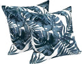 LVTXIII Outdoor Throw Pillows, Decorative Throw Pillows with Inserts, 20"x20" Square Pillows for Bed, Couch, Sofa and Patio Furniture, Set of 2, Palm Blue