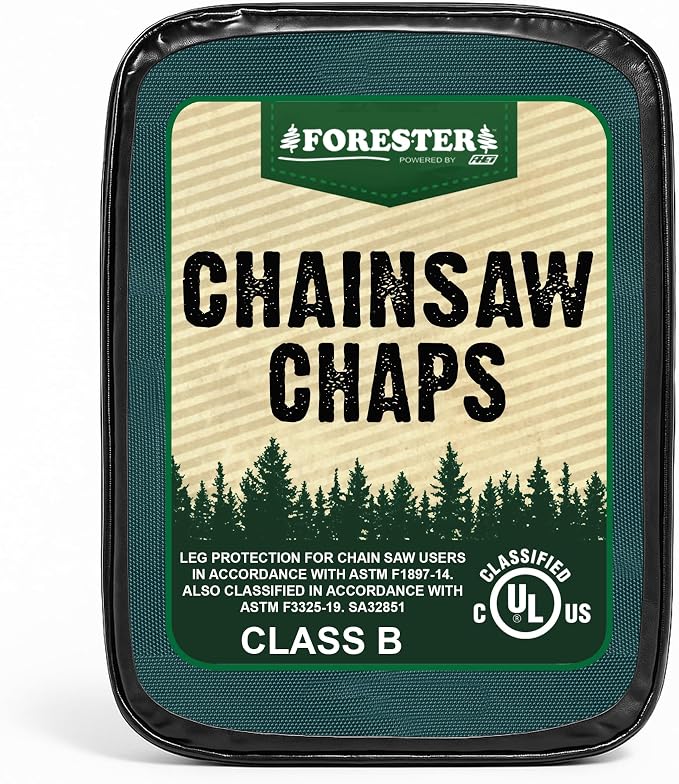 FORESTER Chainsaw Chaps for Men & Women | Apron-Style Chaps with Pocket & Adjustable Waist | Chainsaw Safety Equipment
