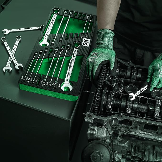 SK 16 Piece, 12 Point, SAE & Metric Chrome Combination Wrench Set | SK01368