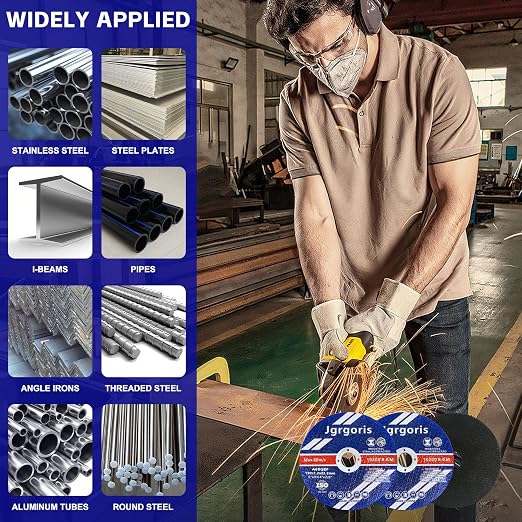 50+4 Pack 6" Cut Off Wheels – .045" Ultra-Thin for Metal & Stainless Steel – Long-Lasting Abrasive Discs for Angle Grinders – Shop Favorite for Exhaust, Conduit, and Rebar Cutting (7/8" Arbor)