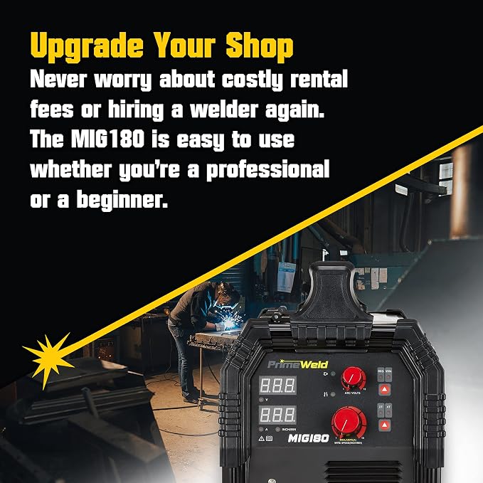 PrimeWeld MIG180 Mig Welder, 180 Amp Wire Feed Welding Machine With Dual Voltage 220v, 110v