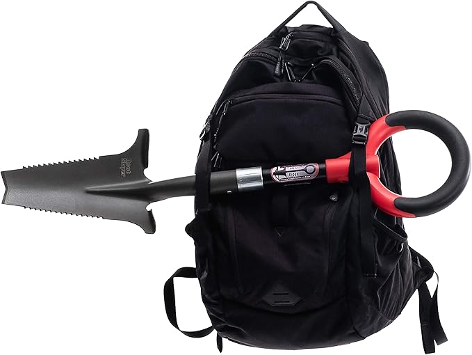 Root Slayer 22411 Mini Digger Garden Shovel with Serrated Blade for Digging and Root Cutting, Steel Spade, Red