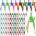64 PCS Math Compass Geometry Math Set 6 Inch Plastic Drawing Compass with Pencils for Math Student Classroom School Office Woodworking Art Drawing