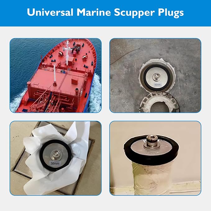 Expandable Mechanical Seal Cleanout Pipe Plug, Sewer Cap Cover | 2-9/16" to 3-1/8" Rubber Expansion Scupper Plugs&Removable Stainless Steel Allen Wrench Handle, Winterizing Pool Boat Plugs