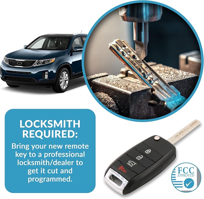 Keyless2Go Replacement for 4 Button Remote Key Kia NYODD4TX1306-TFL (TF F/L) 95430-2T560 (4D60 CHIP)