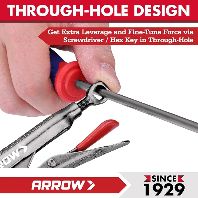 ARROW 7" Curved Jaw Locking Pliers with Screw Extractor