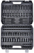 107-Piece Master Torx & Allen Bit Socket Set, 1/4" 3/8" 1/2" Drive,S2 Steel, Long Torx, Ball End Hex, Tamper-Resistant Star, E-Star Sockets, SAE & Metric (Phosphate-Black Set)