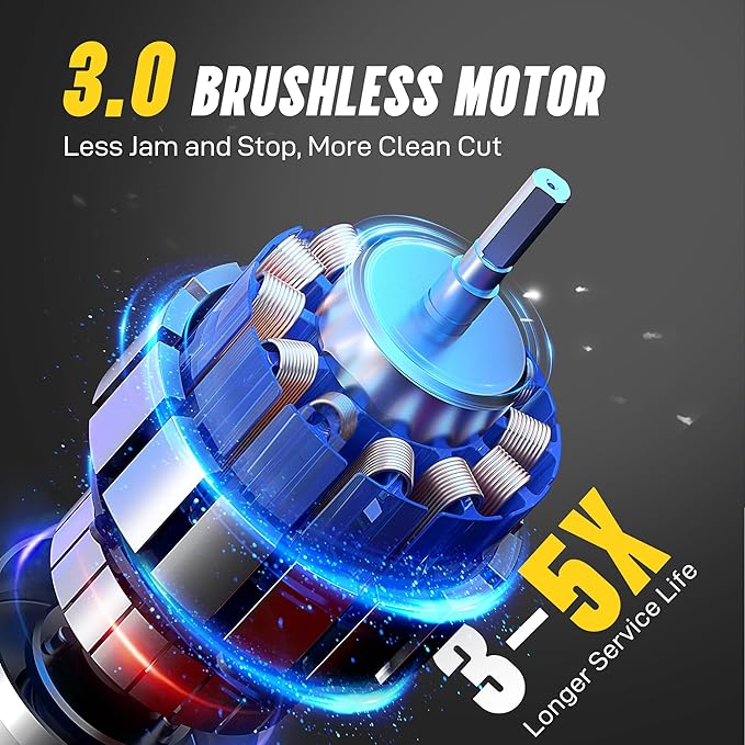 Mini Chainsaw Cordless 6 Inch, 32FT/S Fast Powerful Cutting, Brushless Electric Handheld Chain Saw with 3.0Ah Battery Powered, Auto Oiler, Lightweight, Sharp for Tree Trimming Pruning(Upgrade Version)