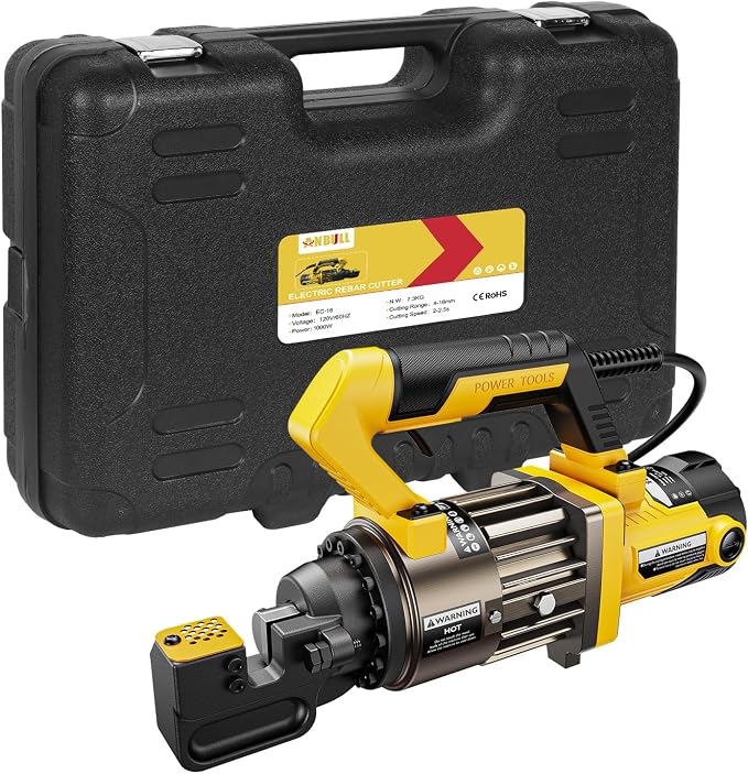 Anbull 1000W Electric Hydraulic Rebar Cutter, Cutting up to 5/8 Inch 4-16mm #5 Rebar, with Replaceable Jaw Blades, Cutting Speed 2-2.5S (EC-16)