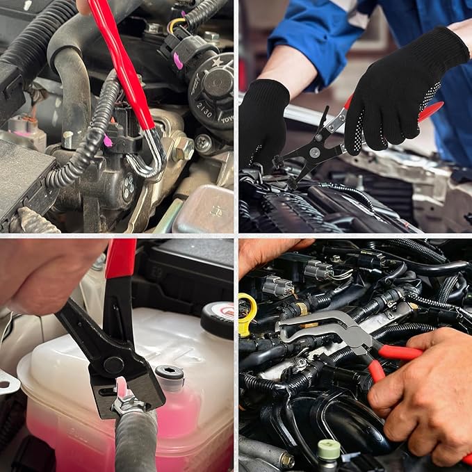 7PCS Electrical Disconnect Pliers, Automotive Electrical Disconnect Pliers, Connector Removal Tool Kit for Cars, Trucks & SUVs with Storage Bag & Gloves