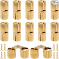 14mm Invisible Brass Barrel Hinges Hidden Concealed Furniture Hinges 180 Degree Opening Angle 12Pcs