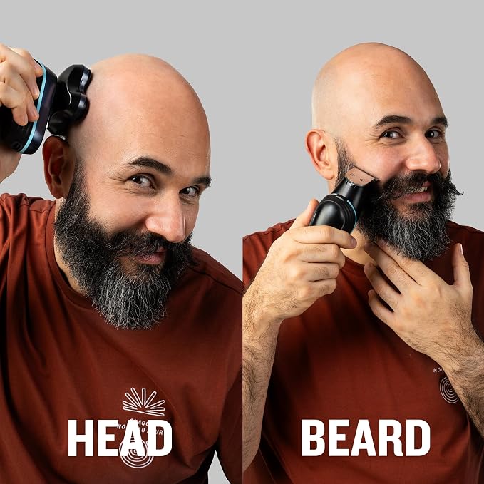 Remington Balder Head & Beard Rotary Shaver, 5 Flex Blades, DURADRIVE Motor with Turbo Boost, Cordless Wet/Dry Electric Razor with T-Blade Trimmer & Combs