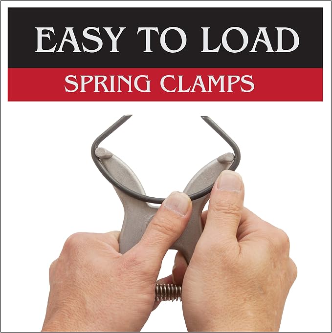 Peachtree Woodworking Supply Spring Miter Clamp 25 Piece Set with 24 Assorted Size Spring Clamps and 1 Easy to Load Spring Tensioned Pliers for Woodworking Frames, Moulding & 45 Degree Corner Clamping