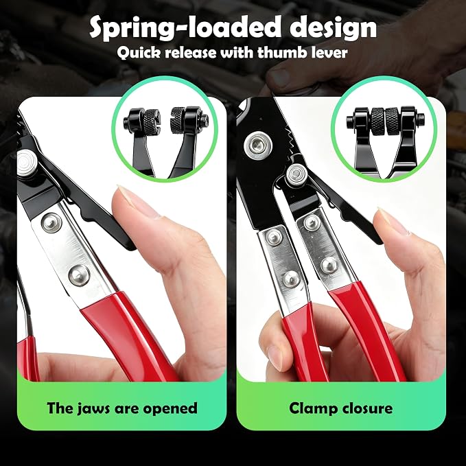 17 PCS Hose Clamp Pliers Set with Flexible Long Reach Cable, Professional Radiator & Fuel Line Removal Kit. (17 PCS)