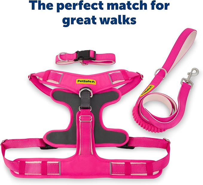 PetSafe Easy Walk Comfort No Pull Dog Harness, Pink, Medium | Stops Pulling on First Use with Front Martingale Loop, Full-Body Padding, 5-Point Adjustable Fit