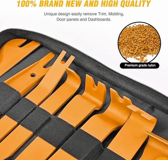 GOOACC 238Pcs Trim Removal Tool, Auto Push Pin Bumper Retainer Clip Set Fastener Terminal Remover Tool Adhesive Cable Clips Kit Car Panel Radio Removal Auto Clip Pliers, Yellow
