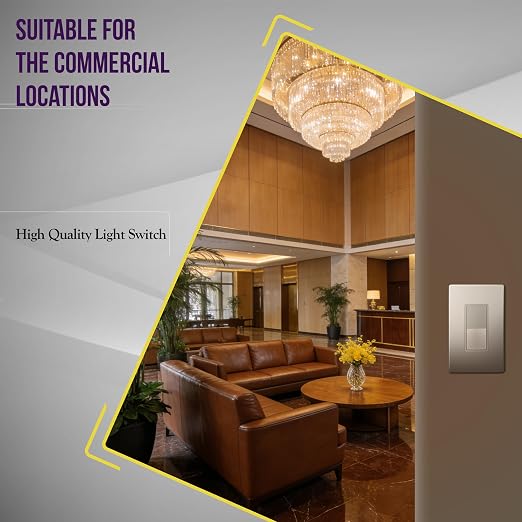 ENERLITES 4-Way Decorator Light Switch, Four Way Paddle Rocker Switch, Gloss Finish, Ground Wire Lead Attached, Residential/Commercial Grade, 15A 120V/277V, UL Listed, 94150-NK, Nickel