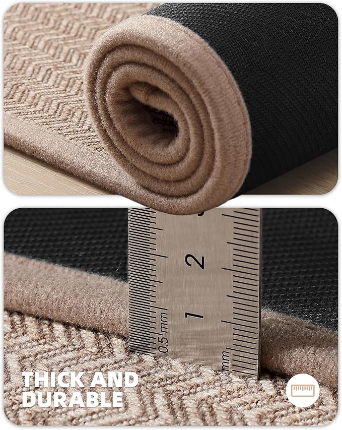 Color&Geometry Kitchen Rugs Kitchen Mats for Floor, 17"X59" Beige Kitchen Rugs Non Slip Washable with Rubber Backing, Low Pile, Quick Dry, Easy Clean Kitchen Runner Rug Kitchen Sink Mat