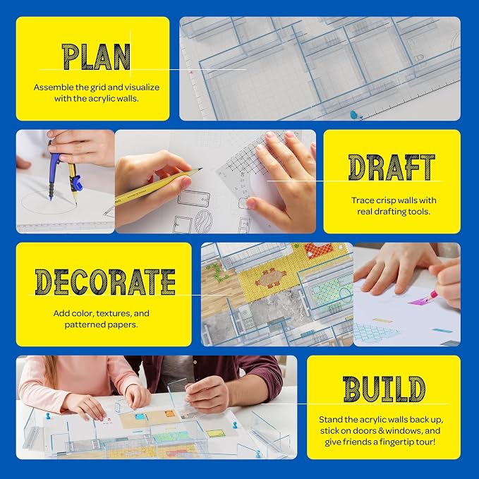 Dan&Darci Architecture Kit for Kids - 8 9 10 11 12 Year Old Girl Gifts - Boys Toys Age 8-10 - STEM Toys for Ages 8-13 - 12 Year Old Boy Birthday Gift for Girls - Architect Home Model Kit