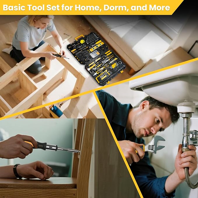 168-Piece Tool Set with Screwdrivers Ratchet Wrenches Tool Kit for Home