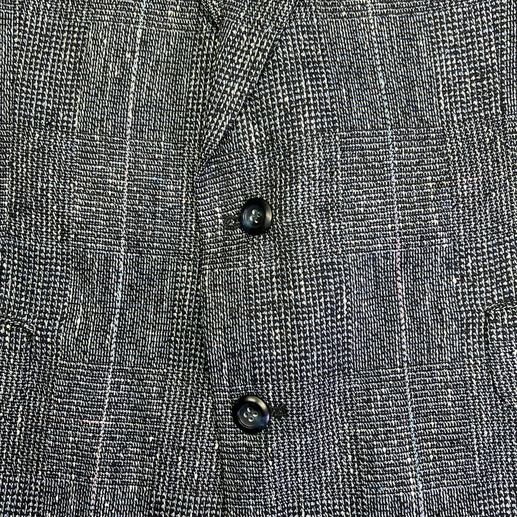 STAFFORD EXECUTIVE 100% Silk Blazer Salt & Pepper  Men's Sz 42R Blue/Black
