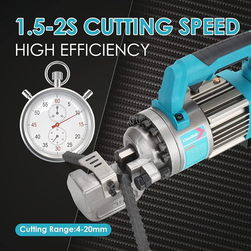 1050W Electric Rebar Cutter, Portable Rebar Cutter, Cutting up to 3/4 Inch 4-20mm #6 Rebar, Cutting Speed 1.5-2S RC20B (Blue)