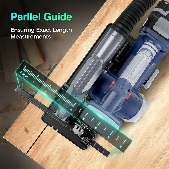 Brushless 20V 6-1/2In Cordless Circular Saw with Brake, 5600 RPM, 4.0Ah Battery Circular Saw Kit with Fast Charger, Cutting Depth 2-1/4" (90°), Adjustable 0-45°Bevel Capability, 2 Blades (24T+60T)