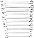Steelman Pro 10-Piece Metric 6-Point Combination Wrench Set for Mechanics, Chrome Vanadium Alloy Steel, Angled Ends, Storage Rack Included