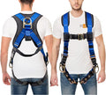 Full Body Harness with 5 Point Adjustment, Dorsal D-ring, Grommet Legs, Two Side D Rings, and Fall Indicators