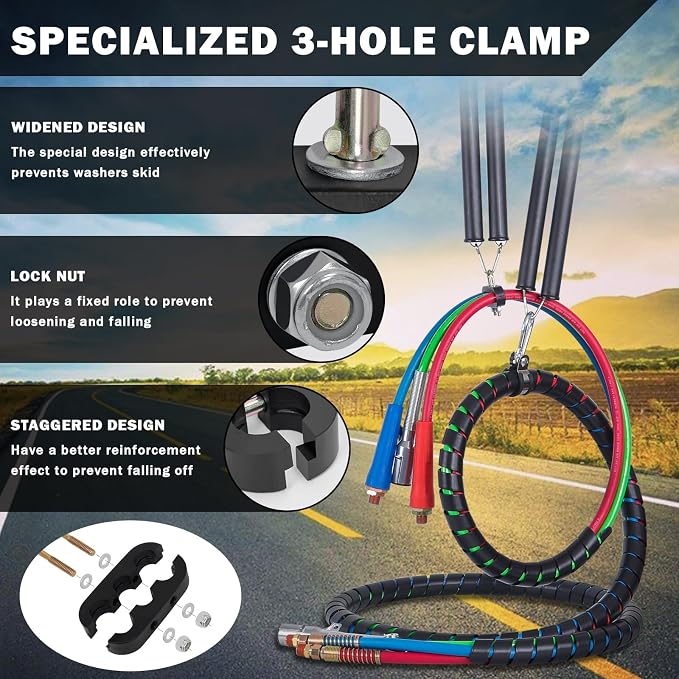 CheeMuii 2PCS 16" Double Tender Spring Kits with 2 Style Air Hose Holders