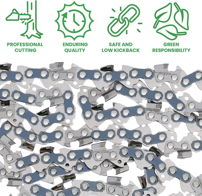 BYANE 36-Inch Carbide Chainsaw Chain, 3/8" Pitch, .063" Gauge, 114 DL | Skip Tooth for Stihl MS660, MS661, MS461 and3120XP, 395XP