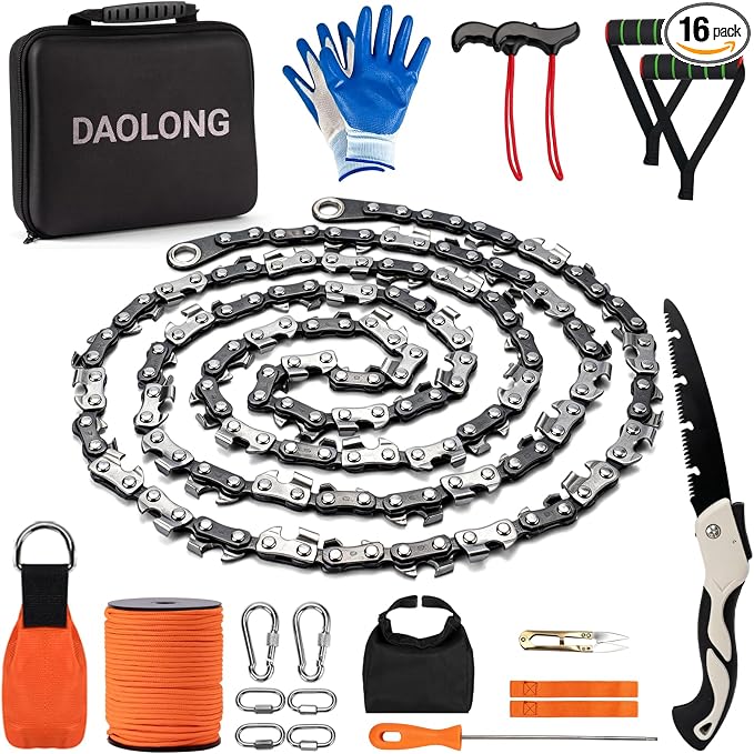 High Limb Rope Saw 55 inch Rope Saw for Tree Saw High Limb and Folding Camping saw, Pocket chainsaw with 11OZ Throw Weight, Hand Saws for Tree Trimming