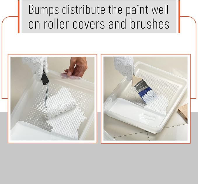 Bates Choice- Bates- Paint Tray Liner, 9 Inch, 10 pcs, White Paint Pans Trays, Paint Roller Tray, Roller Tray Liners