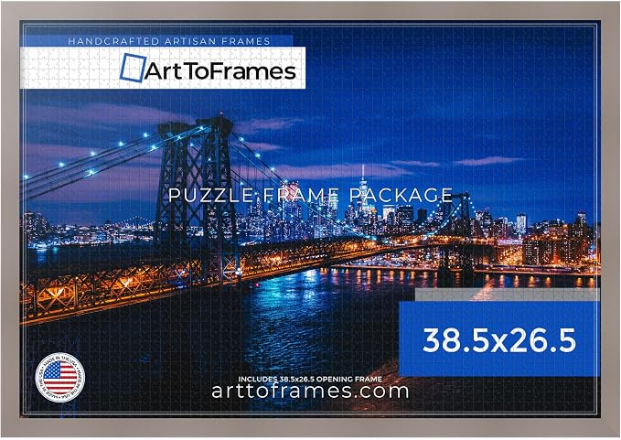 ArtToFrames Puzzle Frame for Buffalo Games 1500, 2000 Piece Jigsaw Puzzles, 38.5x26.5 Inch (98x67 cm), Latte Engineered Wood with Economy Acrylic, Ready to Hang Puzzle Display