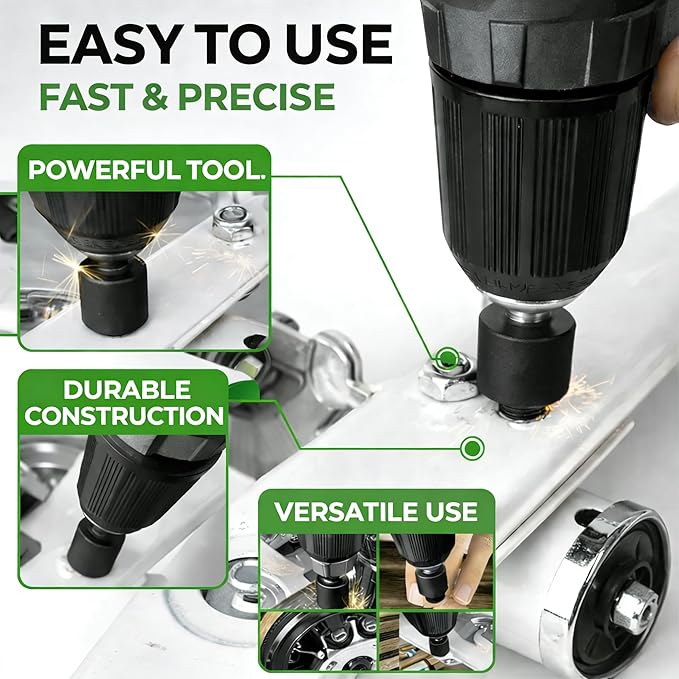 SWANLAKE 20PCS Power Nut Driver Set for Impact Drill, 1/4” Hex Head Drill Bit Set SAE and Metric