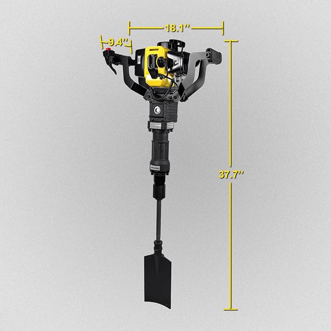 52cc Gas Powered Planting Shovel Digger, 2-Stroke Planting Auger for Tree & Fence High Torque, Portable Earth Drill for Farm, Garden & Landscaping – Shovel & Spade Alternative