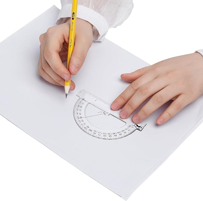 Mr. Pen- Protractor Set, 4", 3 Pack, Clear Plastic Protractors for Measuring Angles, 180° Small Protractor for Students, School, Math, Geometry, Drafting & Technical Drawing