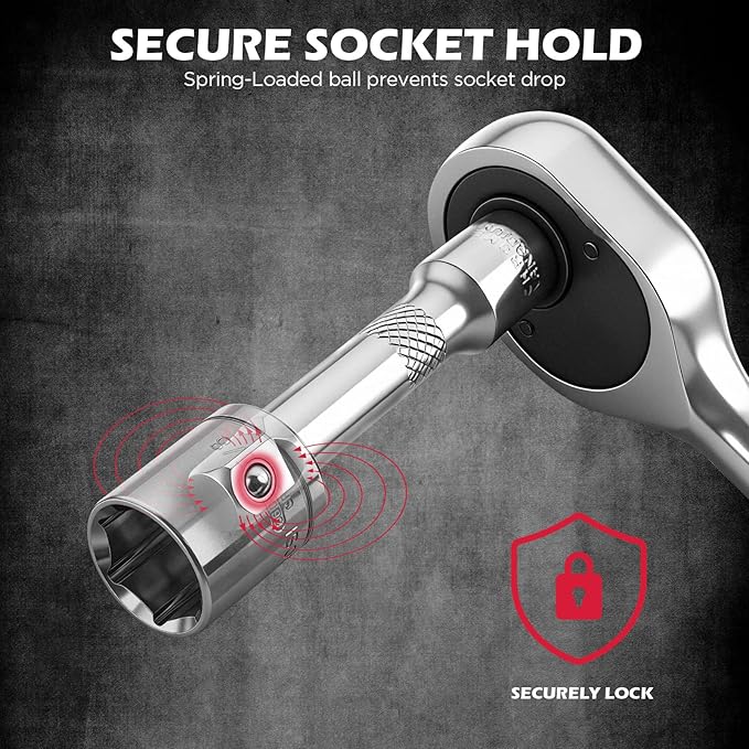 SEDY 9-Piece Socket Extension Bar Set, 1/4" & 3/8" Drive Ratchet Extensions 2", 3", 4", 6", 8" & 10" with Universal Joints, CR-V Steel for Tight Spaces