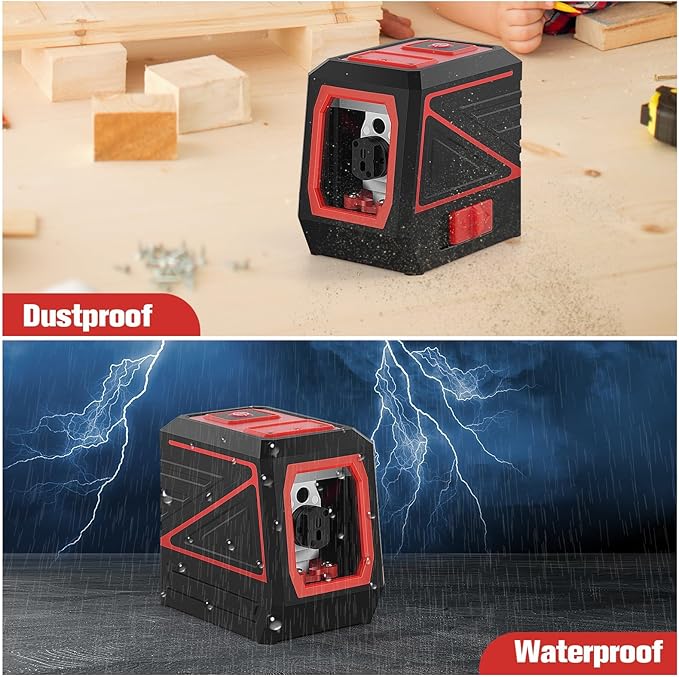 Laser Level with Tripod, 100 feet Green Cross Line Self Rotary Leveling Laser Level, Vertical and Horizontal Line, Rotatable 360 Degree, Manual Self leveling and Pulse Mode,IP54 Waterproof & Battery